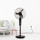 Geepas 16" Stand Fan With Remote Control 50W - 3 Speed, 5 Leaf Blade, Adjustable Height & Tilt Setting With Led Display | Auto Off | 2 Years Warranty
