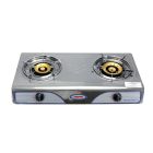 Geepas 2-Burner Gas Hob - Portable Attractive Design, Automatic Ignition, 2 Heating Zones | Stainless Steel Panel | Quick Cooking | Compatible to All Cook tops