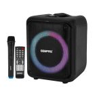 Geepas Portable And Rechargeable Party Speaker- GMS11161| Bluetooth, TWS Function and FM Radio| Lightweight and Portable Design, With Color Control LED Light |Multiple Mode Selections and Menu Function| Black, 2 Years Warranty