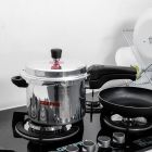 Geepas GPC325 Induction Base Pressure Cooker - Lightweight & Durable Cooker with Lid, Cool Handle & Safety Valves | 5 Years Warranty