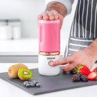 Geepas Rechargeable Portable Blender- GSB44058 | 420 ml Capacity Single Click Operation, with Tritan Bottle and Motor Base, 10-15 min Working | White, 2 Years Warranty
