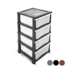 Royalford 4-Tier Storage Cabinet| RF10807| Plastic Storage Cabinet| Drawer Cabinet for Home, Office, Restaurant, Saloon, etc...| Multi-Purpose Drawer| Compact and Stylish Design| White and Grey| One-Piece