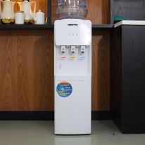 Geepas Water Dispenser - Hot & Cold Water Dispenser - Stainless Steel Tank, Compressor Cooling System, Child Lock - 3 Tap -  2 In 1 Water Dispenser - 1L Hot and 2.8L Cold Water Capacity
