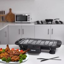 Geepas 2000W Electric Barbecue Grill - Table Grill, Auto-Thermostat Control with Overheat Protection - Space Saving, Detachable Heating Element - Ideal for BBQ Perfect for both Indoor & Outdoor cooking