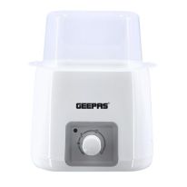 Geepas Baby Bottle Warmer 150W - 2Pcs Bottle Steam Sterilizer Capacity & Dryer with Knob in 15 Min, PP/BPA Free with Dry Protection, Drying time Control and only Drying Function | 2 Years Warranty