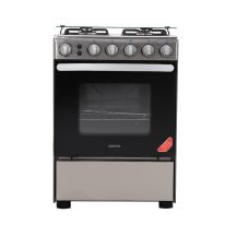 Geepas 60*60 Cm Cooking Range - 4 Gas Burners Convection Single Oven, Heavy Duty Metal Knobs Oven/Grill Function Glass Lid | Perfect for Cook, Bake & Grill