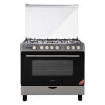 Geepas GCR9060NPSRC 90*60 Cm Cooking Range with Oven - 5 Gas Burners Convection Single Grill/Oven | Oven Lamp, Timer | Perfect for Cook, Bake & Grill 