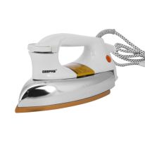 Geepas White 1200W Heavy Weight Dry Iron -  Non Stick Sole Plate, Temperature Control, Indicator Lights, Overheat Protected | Ideal for Perfect Ironing for All Fabrics