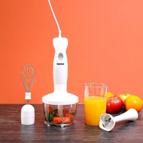 Geepas Hand Blender 200W - 2 Speed Food Processor, Wisk, Stainless Steel Blade | Ideal for making Soups, Smoothies, Milk Shakes, Baby Food 