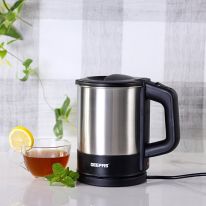 Geepas GK5418 1350W Travel Electric Kettle - Stainless Steel Housing, Boil-Dry & Overheat Protection |Boiler for Hot Water, Tea & Coffee | 1.0L | 2 Year Warranty
