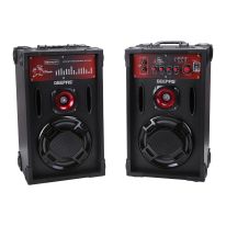 Geepas 6.5" 2- Channel Professional Speakers - Tweeters, Adjustable Master Volume/Bass/Treble Knob,Microphone, FM with USD & SD Ports | Ideal for Quiz Nights, Discos, Singing, Karaoke & More