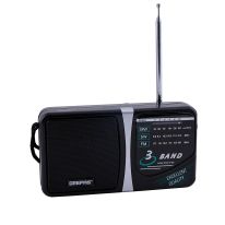 Geepas GR6821 Radio With 3 Band - AM/SW/TV/FM  Bands| Big Speaker, Standard Earphone Included, Large Knob| Ideal for Indoor & Outdoor Use | 2 Years Warranty