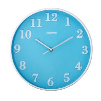Geepas Wall Clock 3D Numbers - Silent Non-Ticking, Round Decorative Wall Clock for Living Room, Bedroom, Kitchen (Battery Not Included)  | 2 Years Warranty (Sky Blue)