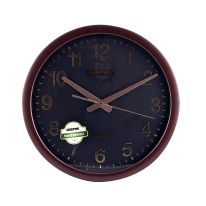 Geepas Wall Clock - Taiwan Movement, Round Decorative Coffee Colour Frame Clock for Living Room, Bedroom, Kitchen (Battery Not Included) Color Frame | 2 Years Warranty