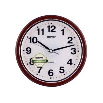 Geepas Wall Clock - Taiwan Movement, Round Decorative Chrome Golden/Silver colour Frame Clock for Living Room, Bedroom, Kitchen (Battery Not Included) Color Frame | 2 Years Warranty
