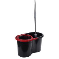 Royalford RF8559 16L Mop and Bucket Set | Modern Spin 360 Degree Spinning Mop Bucket Home Cleaner| Extended Easy Press Stainless Steel Handle and Easy Wring Dryer Basket for Home Kitchen Floor Cleaning (Red)